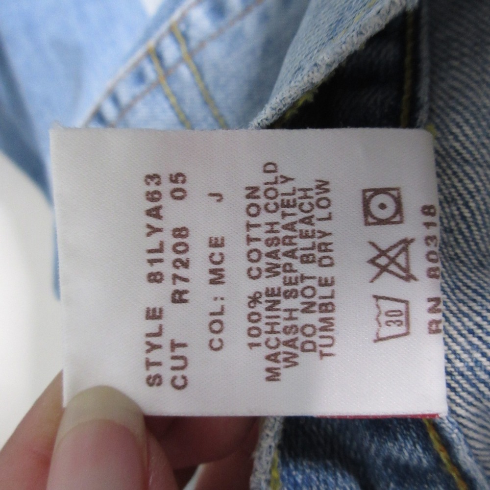 Vintage Lucky Brand Jeans Dungaree Easy Rider Bootleg Distressed Button‎ Fly USA - Picture 13 of 14